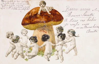 Vintage Franse ansichtkaart met kinderen (baby