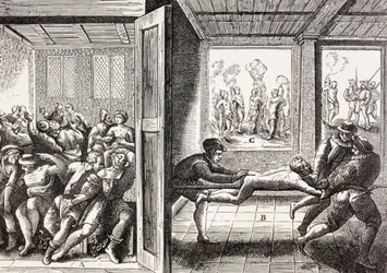 Geweld van de Franse Hugenoten tegen de katholieken in het zuiden van Frankrijk, uit 