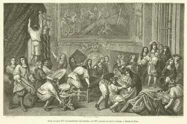 Bezoek van Lodewijk XIV aan de Gobelins-manufactuur, in 1677