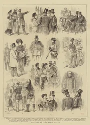 Bezoekers in de Paris Salon