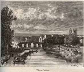 Vitry-le-Francois (Vitry le Francois) departement van de Marne - gravure in 