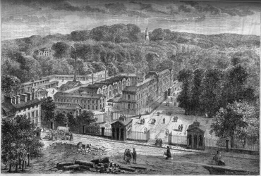 Vue exterieure de la manufacture imperiale de porcelaine de Sevres, construite dans le parc de Saint Cloud d