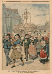 Huwelijksdag in Plougastel, Bretagne, illustratie uit Le Petit Journal, supplement illustre, 27 januari 1907