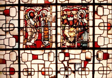 Raam met de aankondiging aan de Maagd en de aanbidding der wijzen