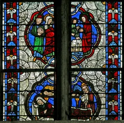 Ruit n3 met de Geboorte en de Presentatie in de Tempel