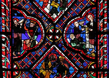 Raam w03 met scènes uit de legende van St. Johannes: de heilige en de vergiftigde beker