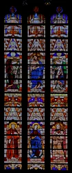 Raam w0 met Christus en vijf heiligen waaronder Sint Helena