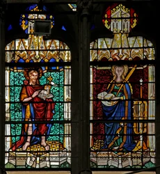 Raam met St. John Baptist en St. Catherine