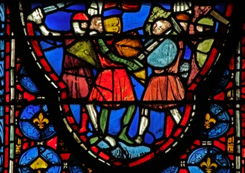 Raam w15 Heilige Relikwieën: Heraclius vecht tegen de zoon van Croesus
