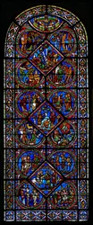 Raam w15 met het Barmhartige Samaritaan raam
