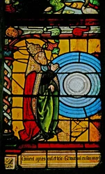 Raam w1 met God de Schepper die de Hemel en de Aarde schept