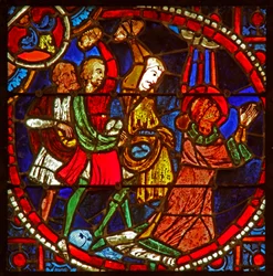 Ruit w1 met de marteldood van St. Stefanus