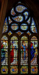 Raam w201 met Sint Marceau(?), Sint Remi, Sint Martinus en Sint Denis