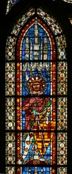 Raam w203 met afbeelding van St. Demetrius