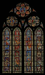 Raam w203 met afbeelding van een heilige ridder