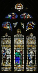 Raam w209 met St. Sebastian en de ongeloof van St. Thomas