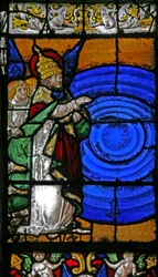 Raam w2 met de Schepping van het Firmament