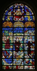 Raam w31 met Passiescènes: Gethsemane en de Opstanding