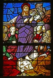 Raam w38 met Christus die predikt