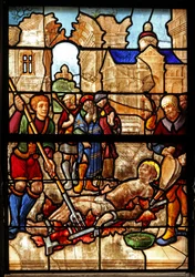 Raam w46 met het martelaarschap van St. Laurentius