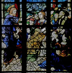 Raam w7 met Christus die predikt