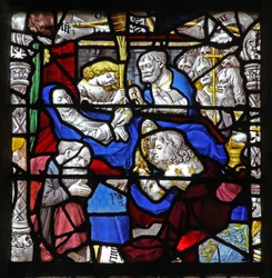 Raam w9 met de dood van de Maagd Maria