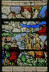 Raam w9 met het Laatste Oordeel - naar Albrecht Dürer