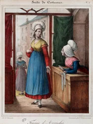 Vrouwen van Avranches (Manche) - lithografie