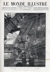 Wereldtentoonstelling in Parijs 1889 - De liften op de eerste verdieping van de Eiffeltoren - L