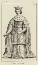 XIV Eeuw, Lodewijk X de Hutin (gravure)