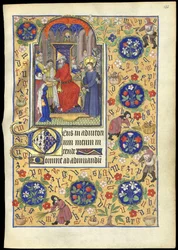 f.135r Miniatuur van Pilatus die zijn handen wast van het lot van Jezus, uit 