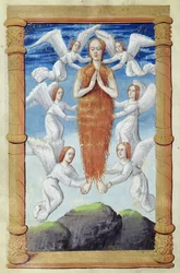 fol.97v De tenhemelopneming van Maria Magdalena, uit Heures a lUsage de Rome