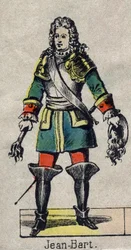 Portret van Jean Bart (1650-1702), Franse zeeman, kaper. Afbeelding van Epinal uit het einde van de 19e eeuw