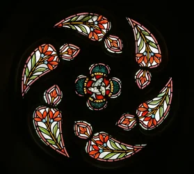 roosvenster aan de westkant (glas-in-lood)