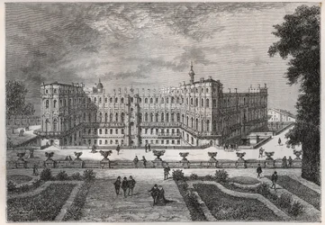 Uitzicht op het kasteel van Saint-Germain (Saint Germain) (Seine en Oise) onder Hendrik IV - gravure uit 