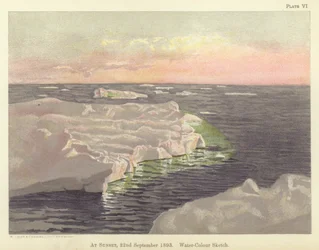 Bij zonsondergang, 22 september 1893, aquarelschets