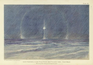 Lichtverschijnselen in de poolnacht, 22 november 1893 (pastelschets)