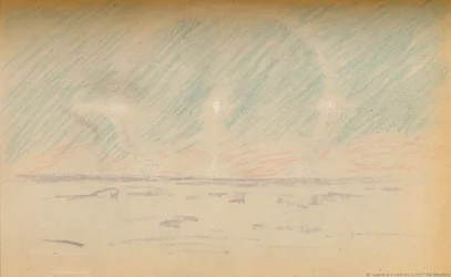 Maanring met schijnmanen en een suggestie van horizontale assen, 24 november 1893