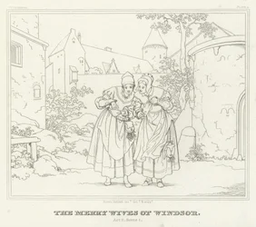 De Vrolijke Vrouwen van Windsor, Act II, Scene 1 (gravure)