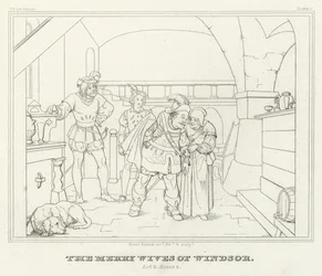 De Vrolijke Vrouwen van Windsor, Act II, Scene 2 (gravure)