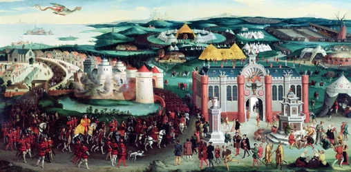 Ontmoeting op het Veld van het Gouden Laken, 7 juni 1520, naar Hans Holbein de Oudere