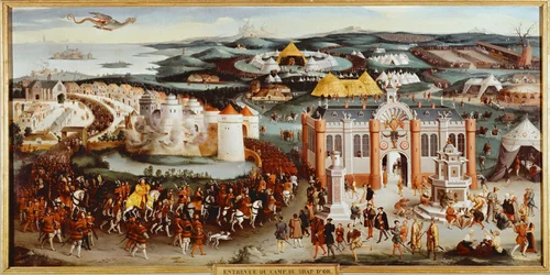 Ontmoeting van François I van Frankrijk en Hendrik VIII van Engeland in het Camp du Drap d