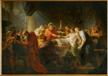 De dood van Germanicus (olieverf op doek)
