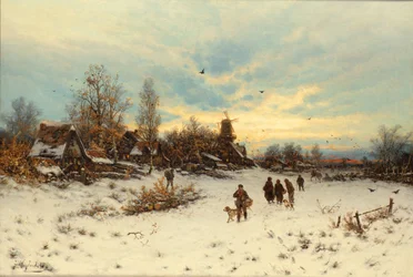 Een winterzonsondergang