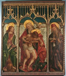 Heilige Drievuldigheid tussen de heiligen Marcus en Antonius Eremita