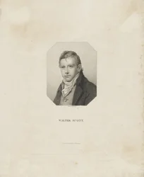 Portret van de historische romanschrijver en dichter Sir Walter Scott 1771-1832, ca. 1825