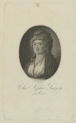 Portret van de auteur Christiane Sophie Ludwig, geboren Fritsche 1764-1815, c. 1810