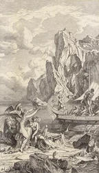 Odysseus en de Sirenen (gravure)
