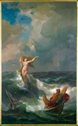 Odysseus en Leucothea (olieverf op doek)