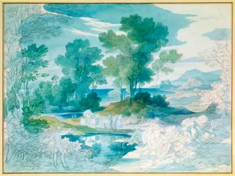 Odysseus en Nausicaa (aquarel)